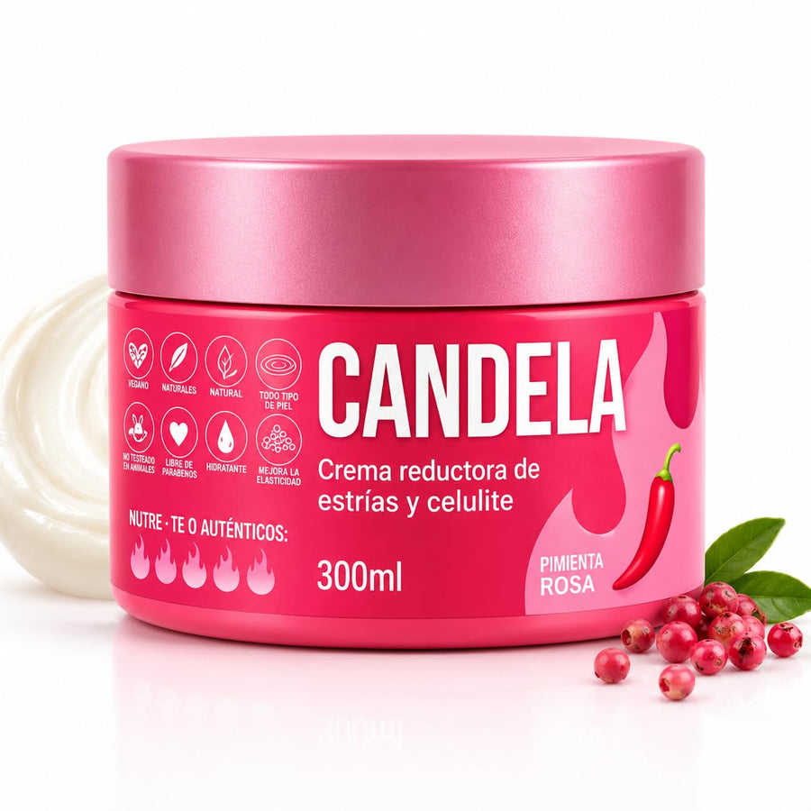 Crema Reductora de Celulitis y Estrías con Efecto Calor – CANDELA 300g