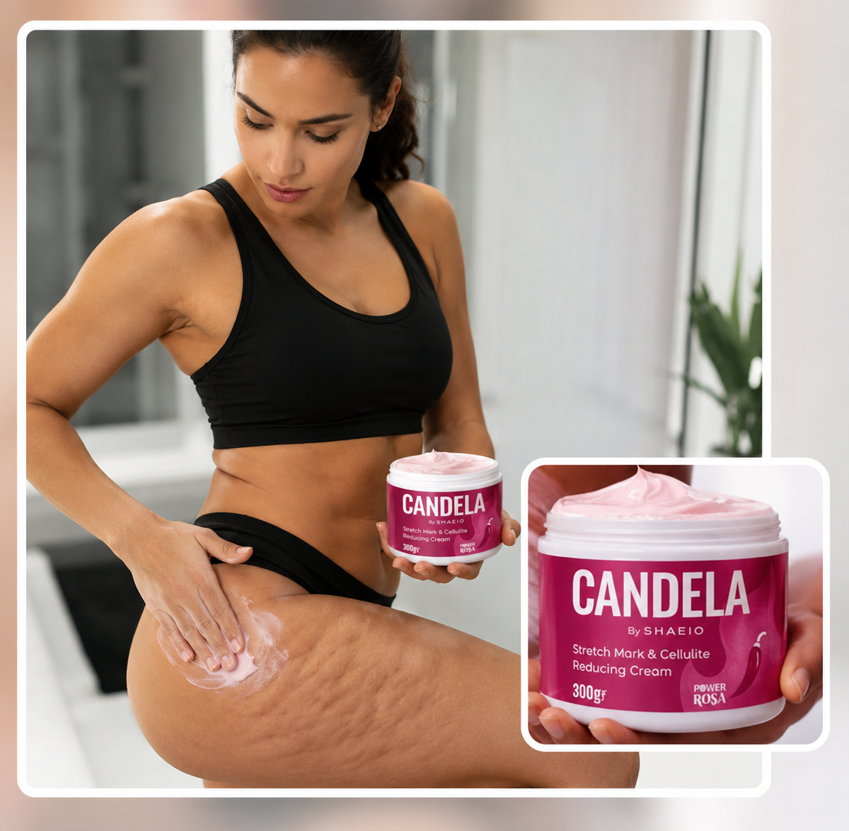 Crema Reductora de Celulitis y Estrías con Efecto Calor – CANDELA 300g