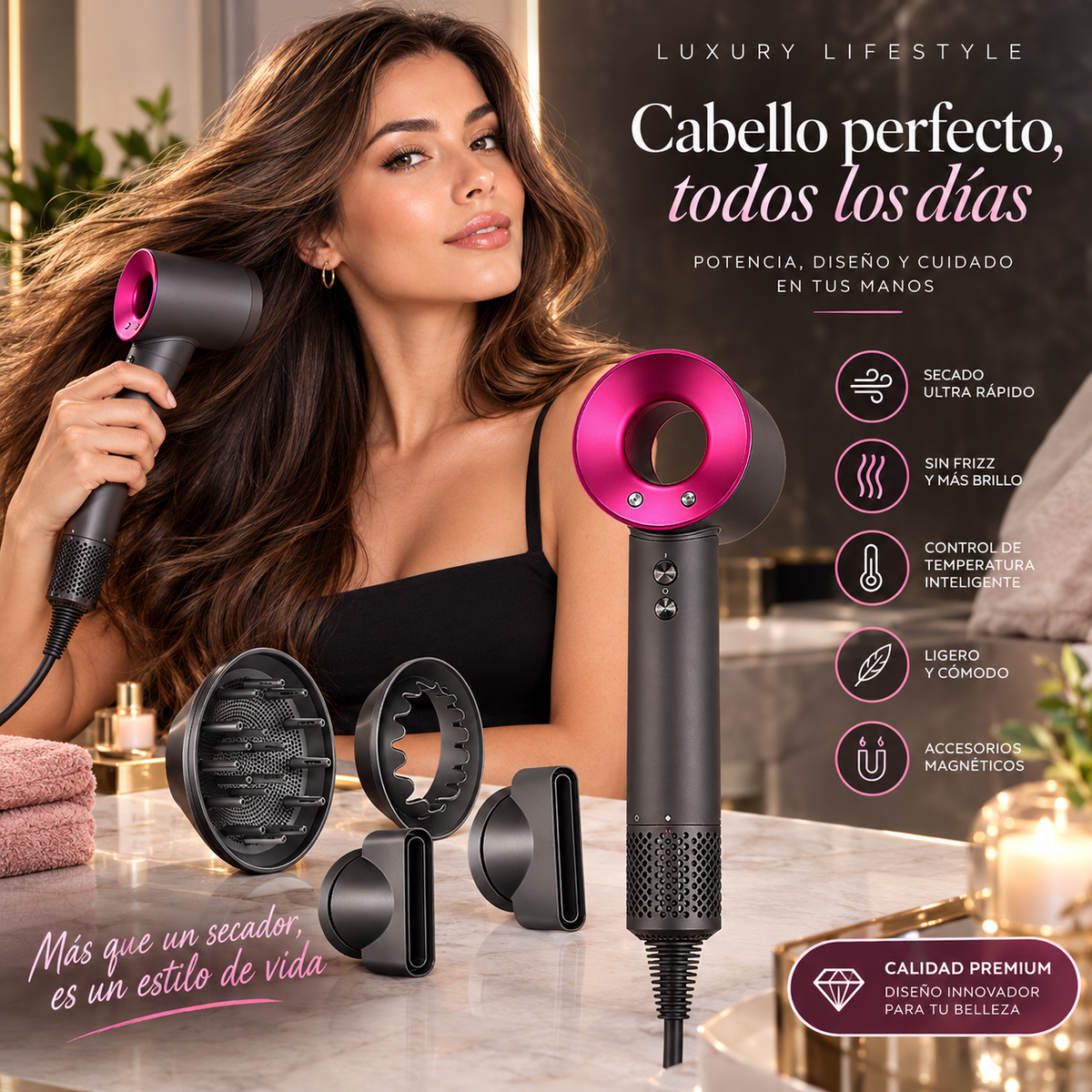 Secador Iónico Profesional 6 en 1 | BrilloVital
